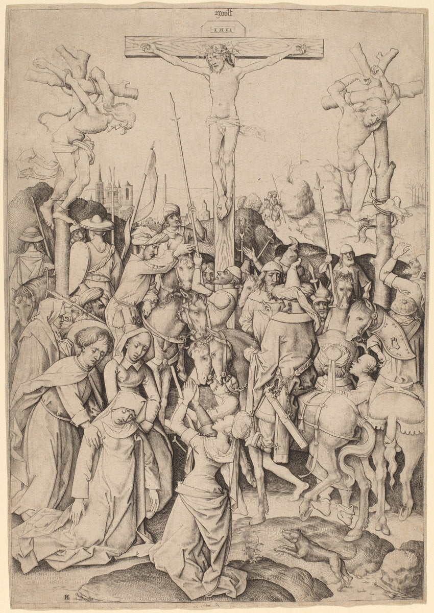 The Mount of Calvary by Master I.A.M. of Zwolle (Dutch, active c. 1470/1490), 16X12"(A3)Poster Print