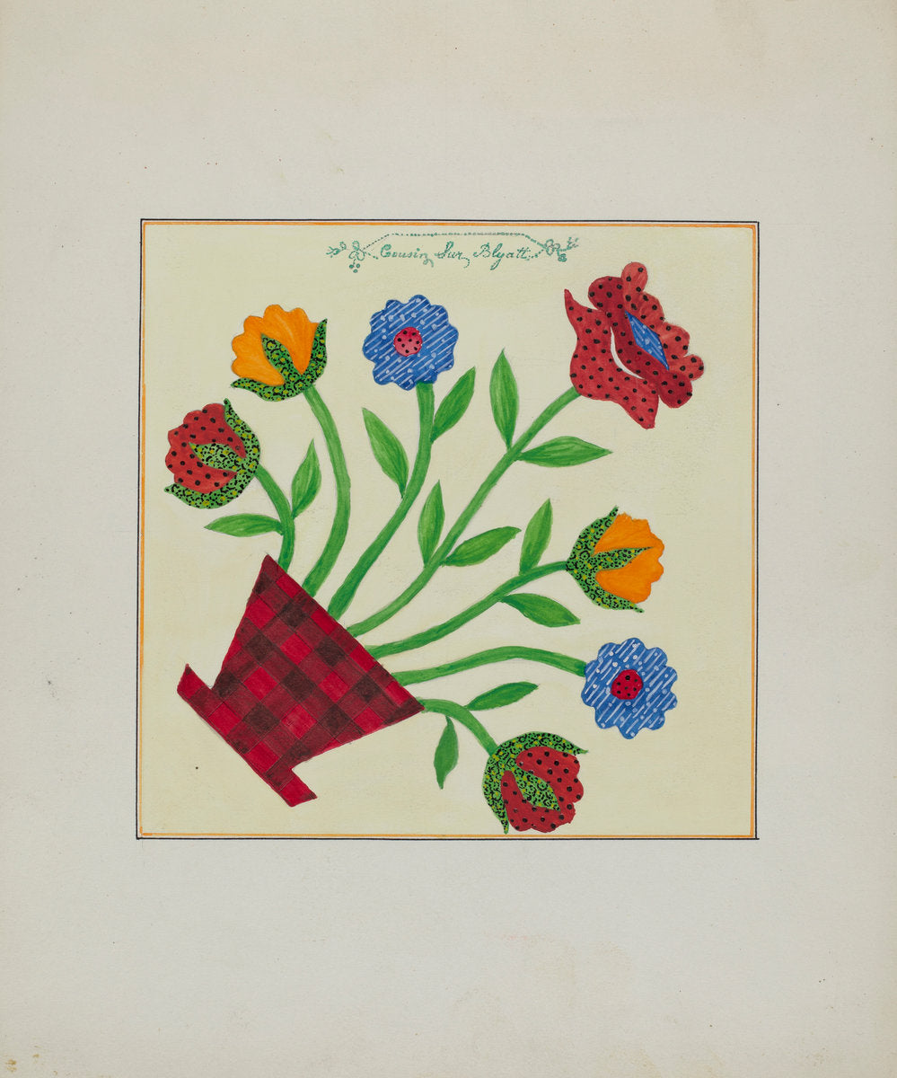 Pieced Autograph Quilt (1 Square) by Cornelius Christoffels and Margaret Linsley (American, active c. 1935), 16X12"(A3)Poster Print