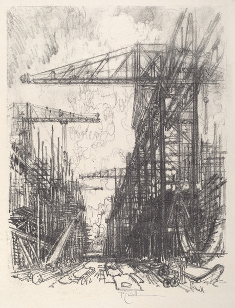 Building Destroyers, No.I by Joseph Pennell (American, 1857 - 1926), 16X12"(A3)Poster Print