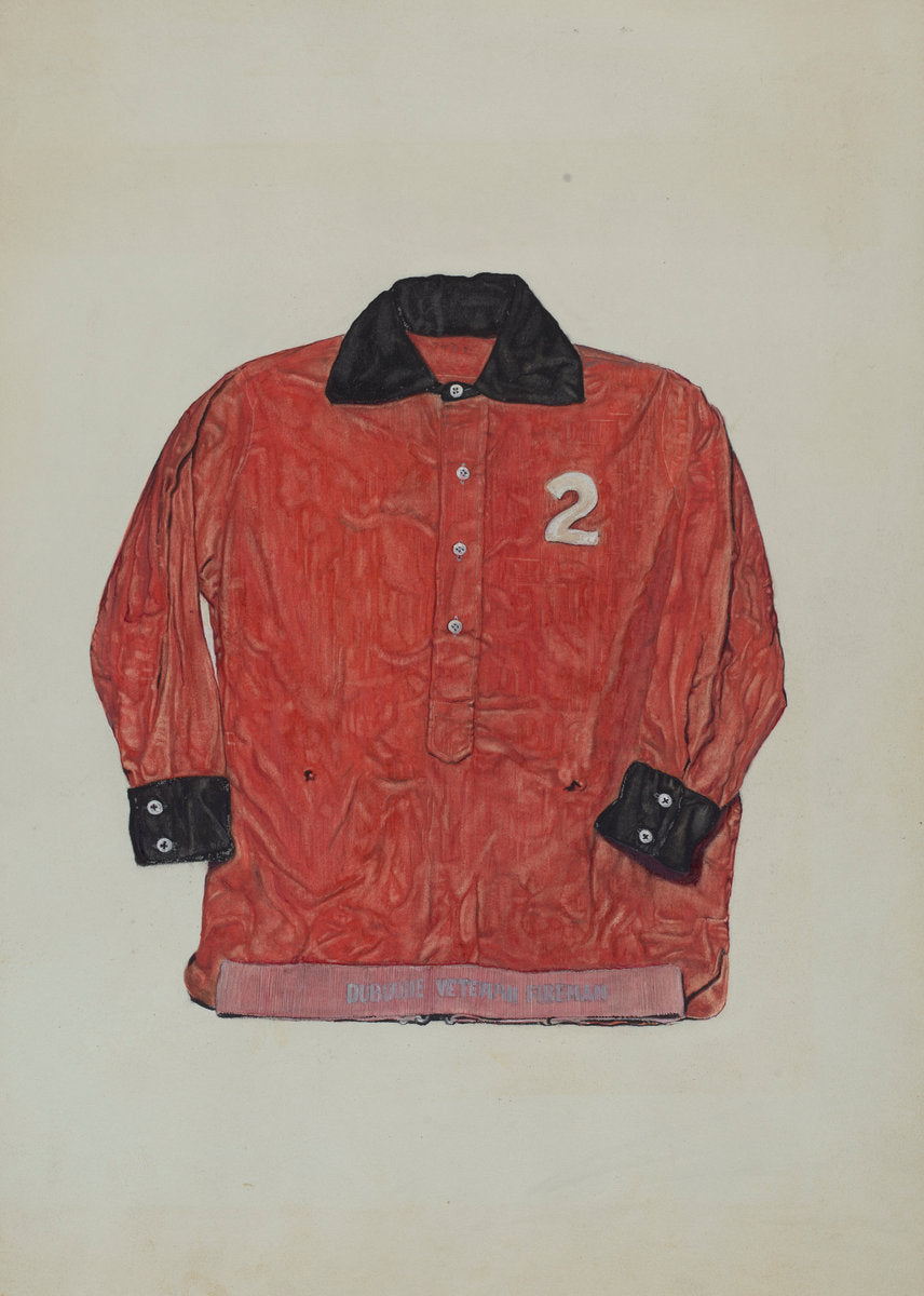 Fireman's Shirt by Robert Gilson (American, active c. 1935), 16X12"(A3)Poster Print