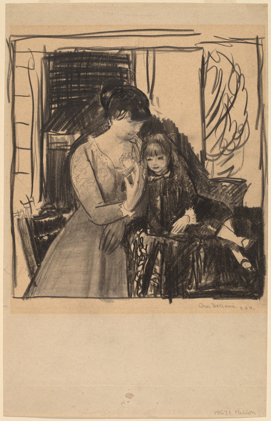 Anne and Her Mother by George Bellows (American, 1882 - 1925), 16X12"(A3)Poster Print