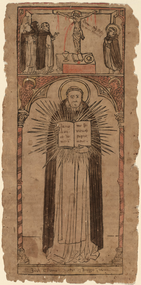 c. 1450 by Italian 15th Century (Saint Thomas Aquinas), 16X12"(A3)Poster Print