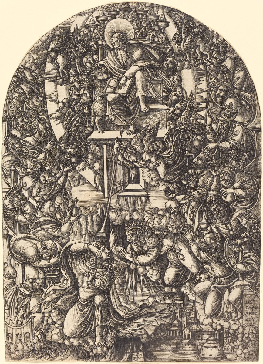 Saint John Summoned to Heaven by Jean Duvet (French, 1485 - c. 1570), 16X12"(A3)Poster Print