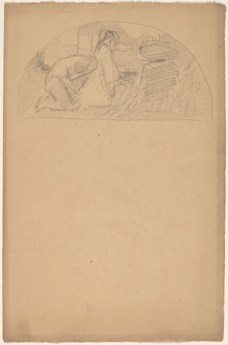 Study for a Lunette by Charles Sprague Pearce (American, 1851 - 1914), 16X12"(A3)Poster Print