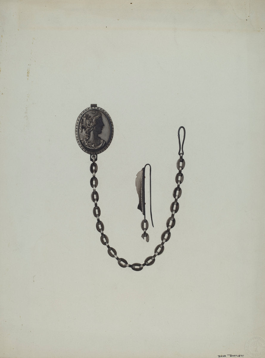 Medallion and Chain by Dana Bartlett (American, 1882 - 1957), 16X12"(A3)Poster Print