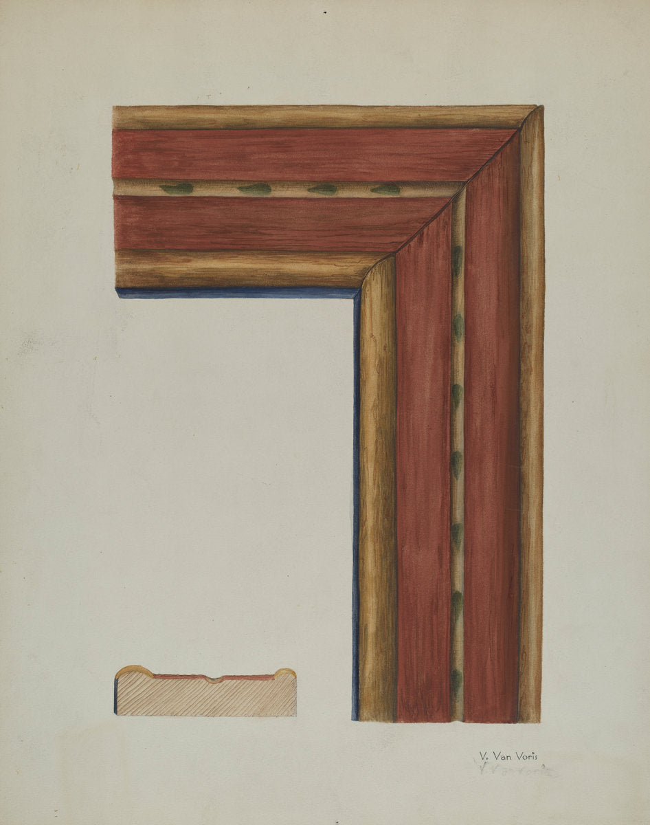 Carved Picture Frame Molding by Vera Van Voris (American, active c. 1935), 16X12"(A3)Poster Print