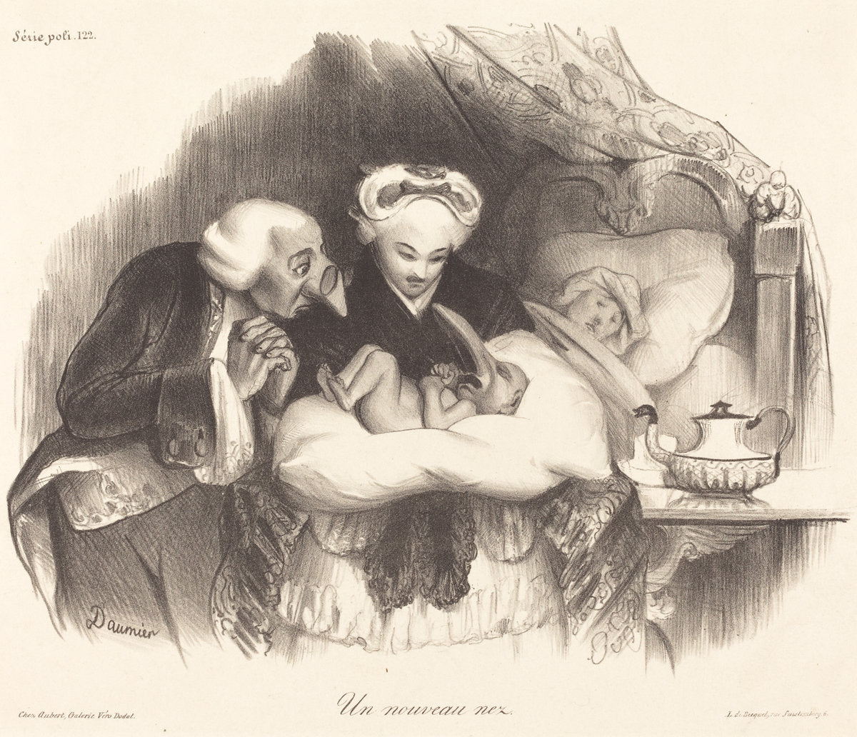 Un nouveau nez by Honoré Daumier (French, 1808 - 1879), 16X12"(A3)Poster Print