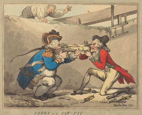 Slugs in a Sawpit by Thomas Rowlandson (British, 1756 - 1827), 16X12"(A3)Poster Print