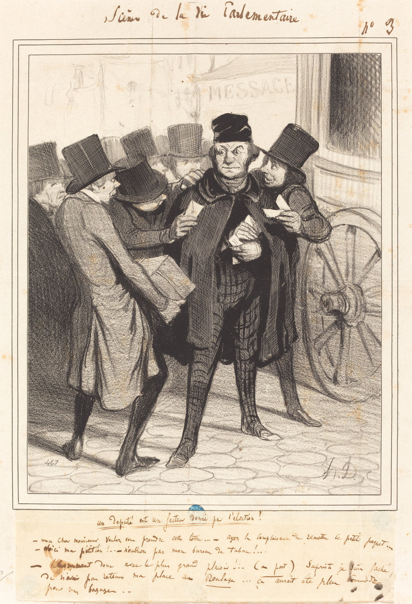 Un Voyage d'agrément a Paris by Honoré Daumier (French, 1808 - 1879), 16X12"(A3)Poster Print