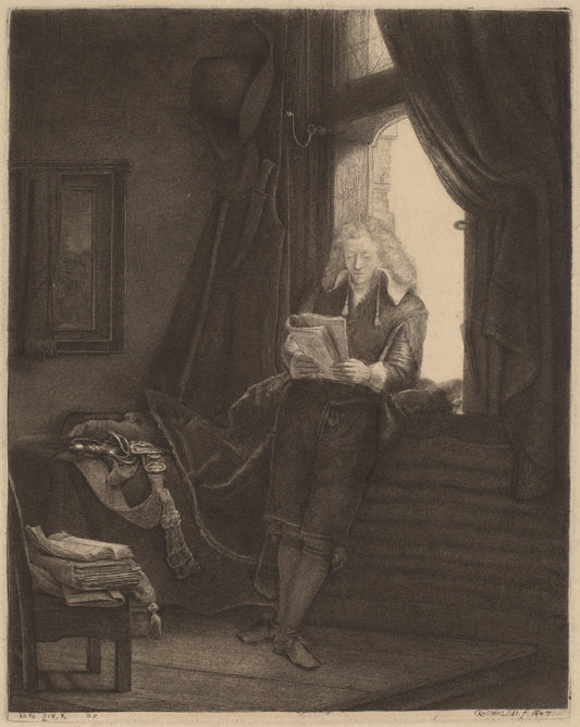Jan Six by Rembrandt van Rijn (Dutch, 1606 - 1669), 16X12"(A3)Poster Print