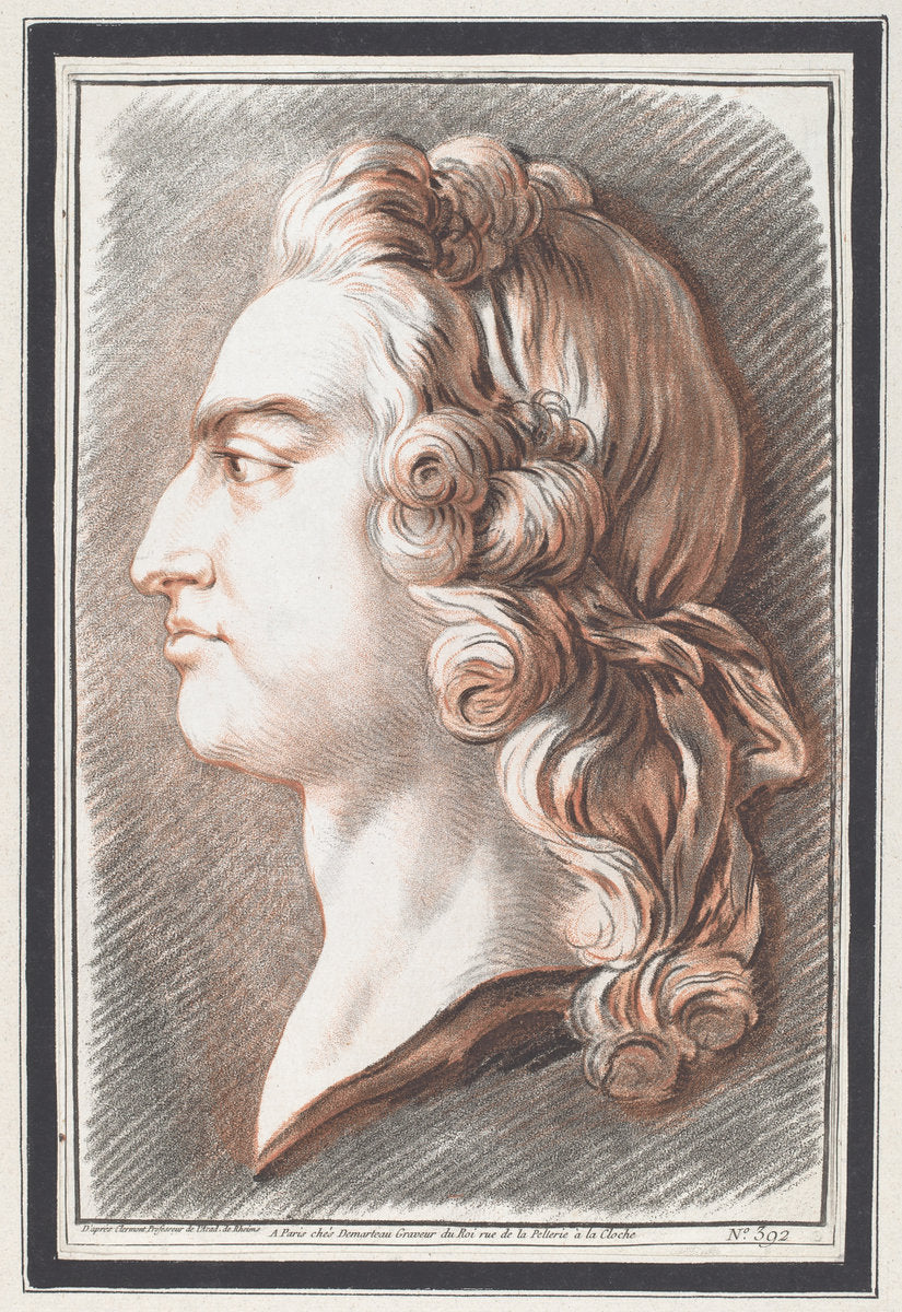 Louis XV by Gilles Demarteau, the Elder, after Jean-François Clermont (French, 1722 - 1776), 16X12"(A3)Poster Print