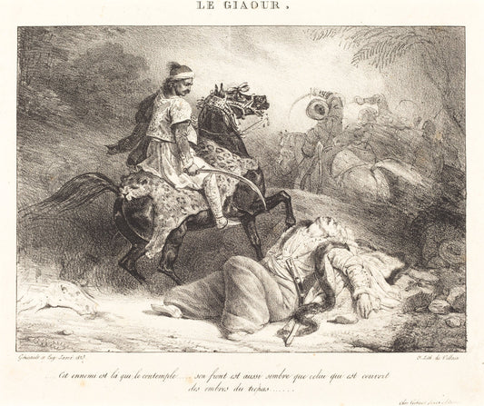 Le Giaour (The Infidel) by Théodore Gericault and Eugène Louis Lami (French, 1791 - 1824), 16X12"(A3)Poster Print