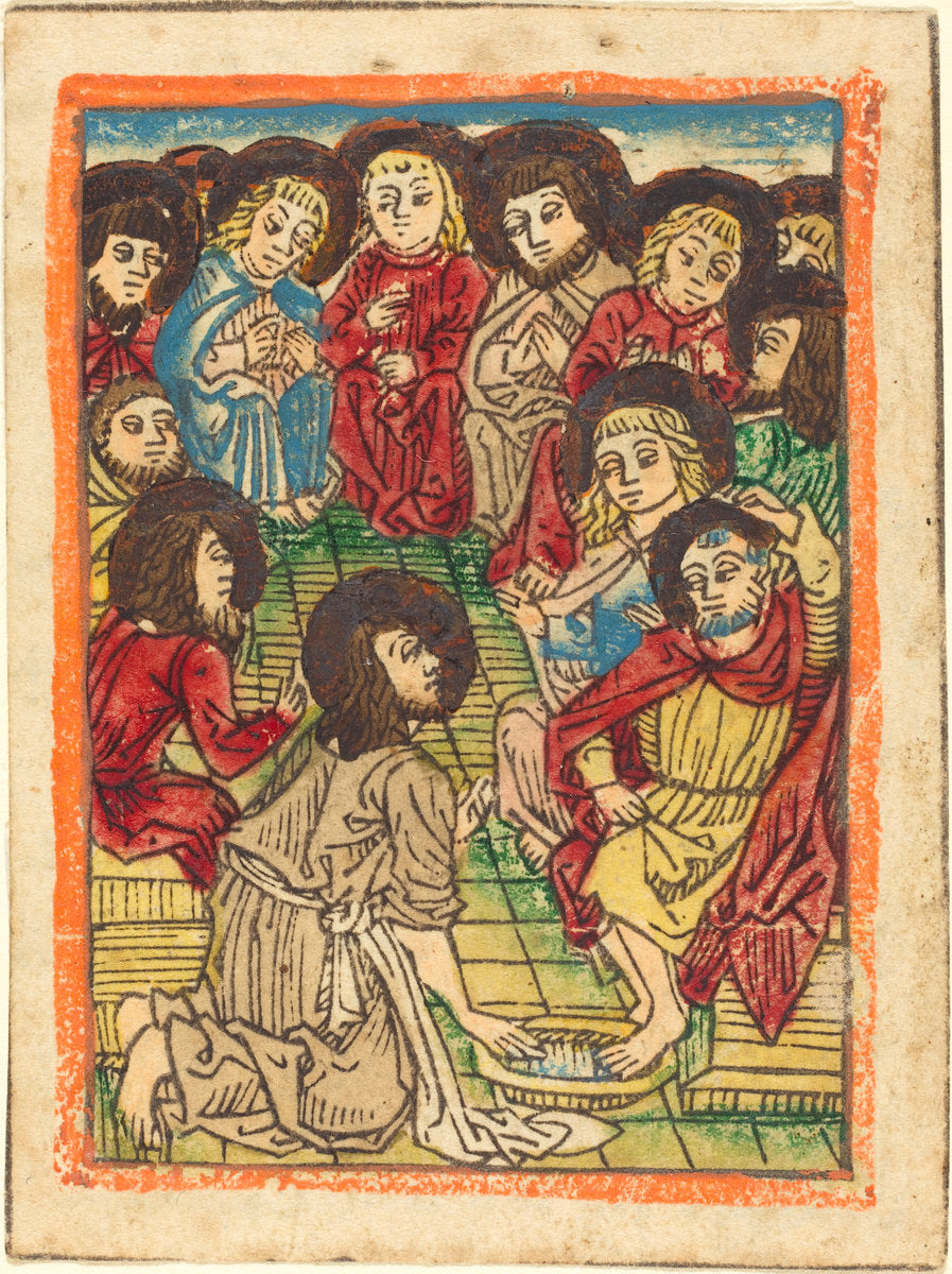 c. 1480 by German 15th Century (Christ Washing the Apostles' Feet), 16X12"(A3)Poster Print