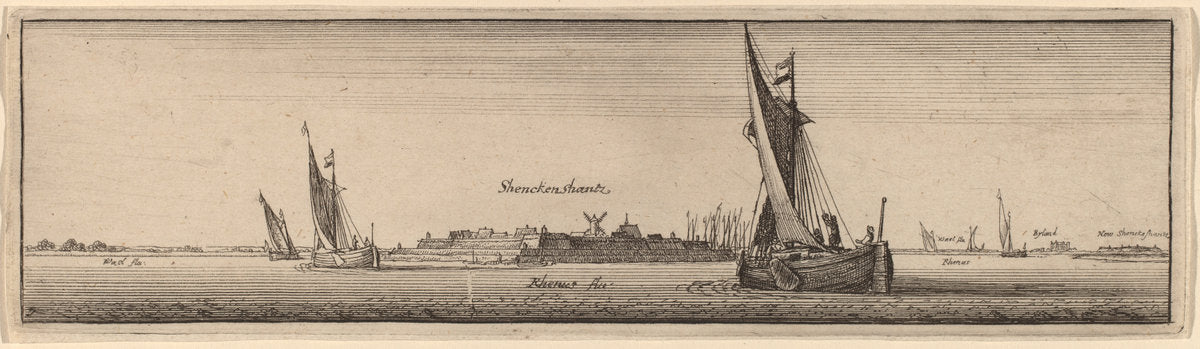 View of Shenckenschantz by Wenceslaus Hollar (Bohemian, 1607 - 1677), 16X12"(A3)Poster Print