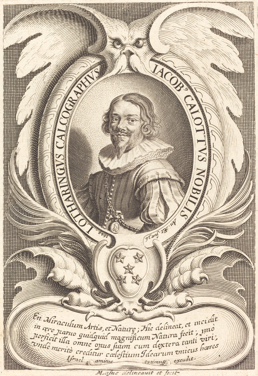 Jacques Callot by Michel Lasne (French, 1590 or before - 1667), 16X12"(A3)Poster Print