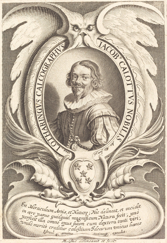 Jacques Callot by Michel Lasne (French, 1590 or before - 1667), 16X12"(A3)Poster Print