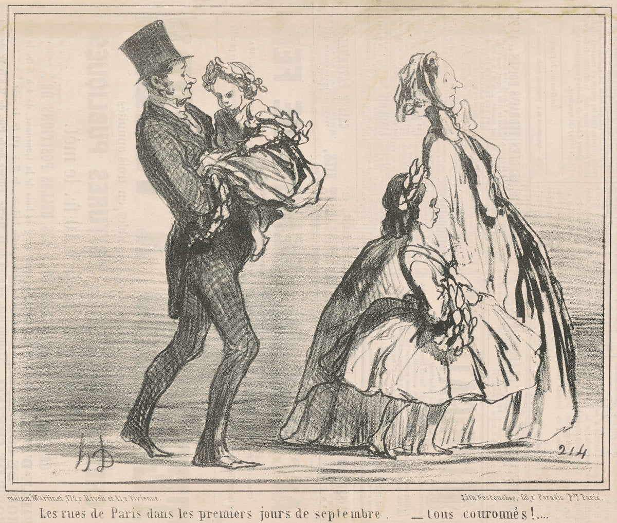 Le rues de Paris dans les premiers jours de Septembre ... by Honoré Daumier (French, 1808 - 1879), 16X12"(A3)Poster Print