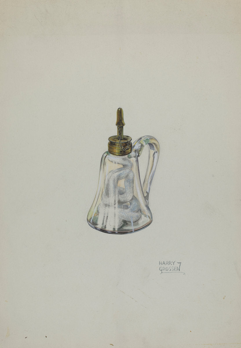Glass Camphene Lamp by Harry Grossen (American, active c. 1935), 16X12"(A3)Poster Print