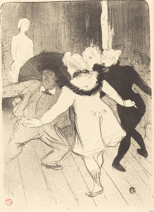 Folies-Bergere: The Censors of M. Prudhomme (Folies-Bergère: Les pudeurs de M. Prudhomme) by Henri de Toulouse-Lautrec (French, 1864 - 1901), 16X12"(A3)Poster Print