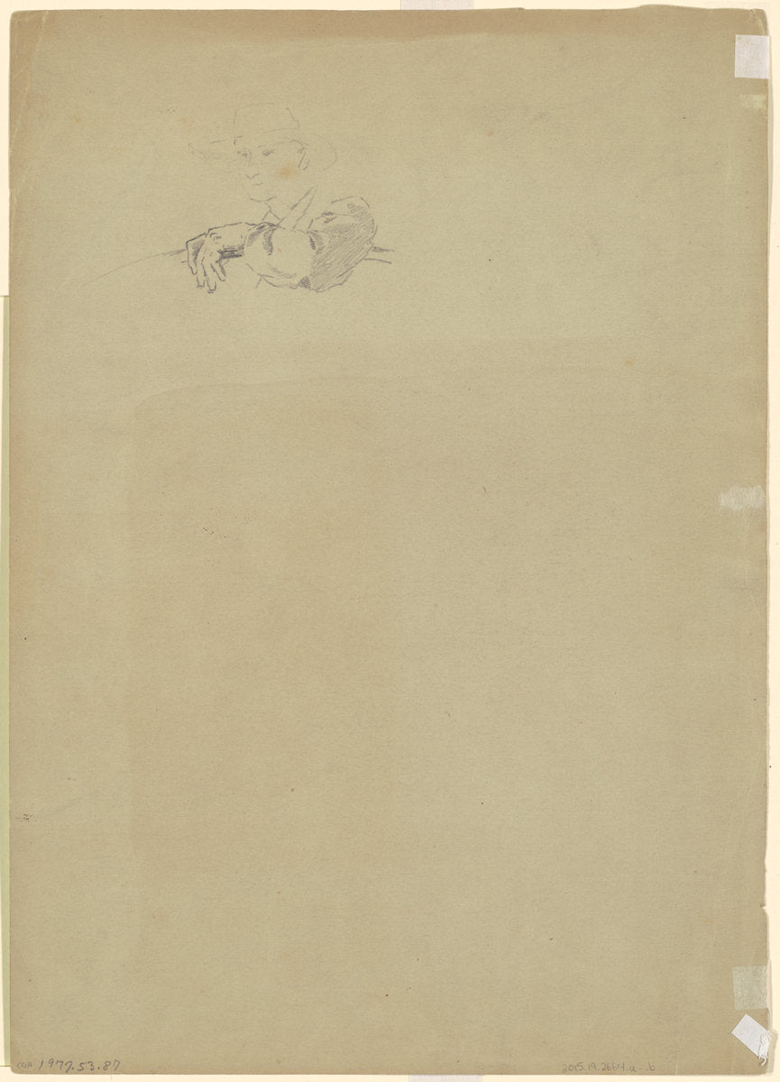Study of a Farmer [verso] by Enoch Wood Perry, Jr. (American, 1831 - 1915), 16X12"(A3)Poster Print