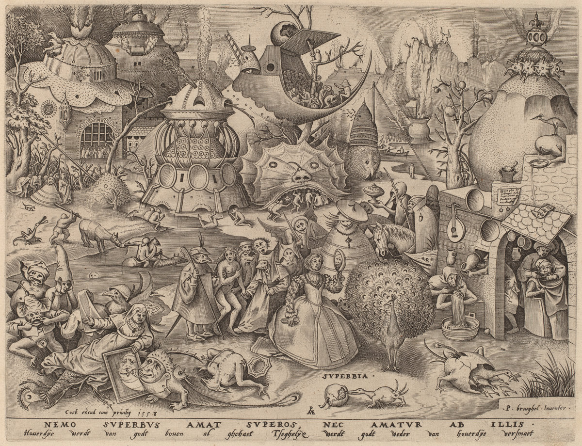 Pride by Pieter van der Heyden after Pieter Bruegel the Elder (Flemish, active c. 1551/1572), 16X12"(A3)Poster Print