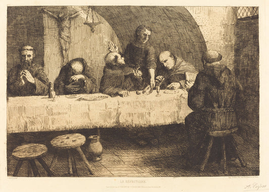 The Refectory (Le refectoire) by Alphonse Legros (French, 1837 - 1911), 16X12"(A3)Poster Print