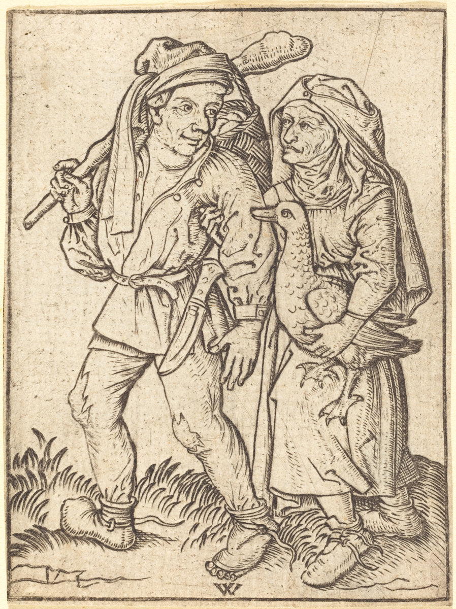 Farmer and Wife with Goose by Wenzel von Olmutz after Master of the Housebook (German, active 1481/1497), 16X12"(A3)Poster Print