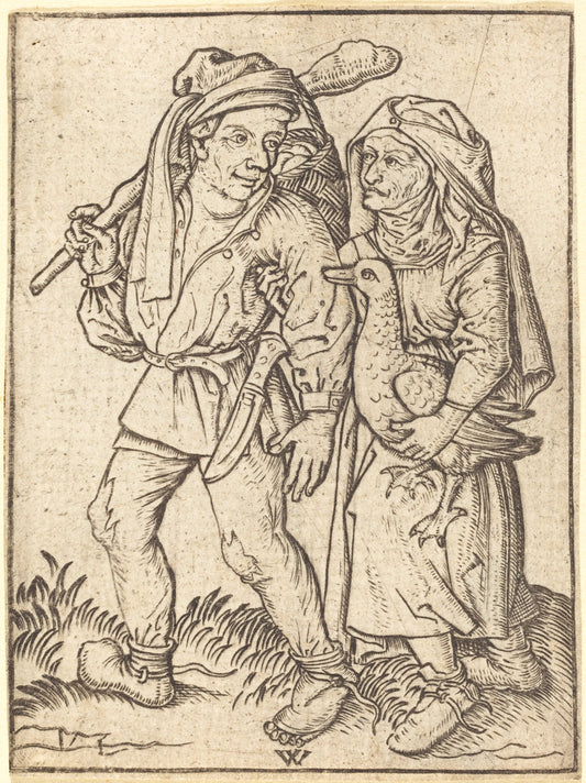 Farmer and Wife with Goose by Wenzel von Olmutz after Master of the Housebook (German, active 1481/1497), 16X12"(A3)Poster Print