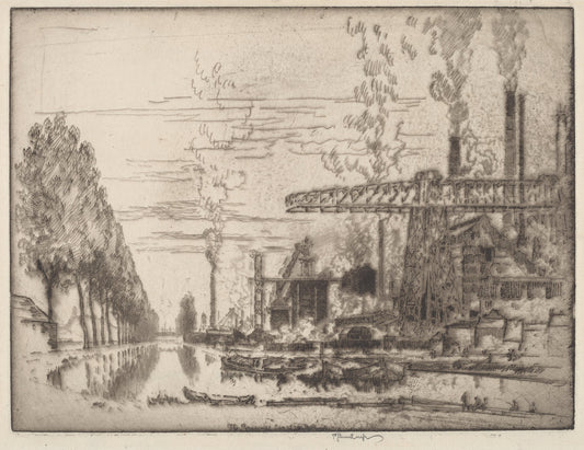 The Brussels Canal, A Modern Hobbema by Joseph Pennell (American, 1857 - 1926), 16X12"(A3)Poster Print