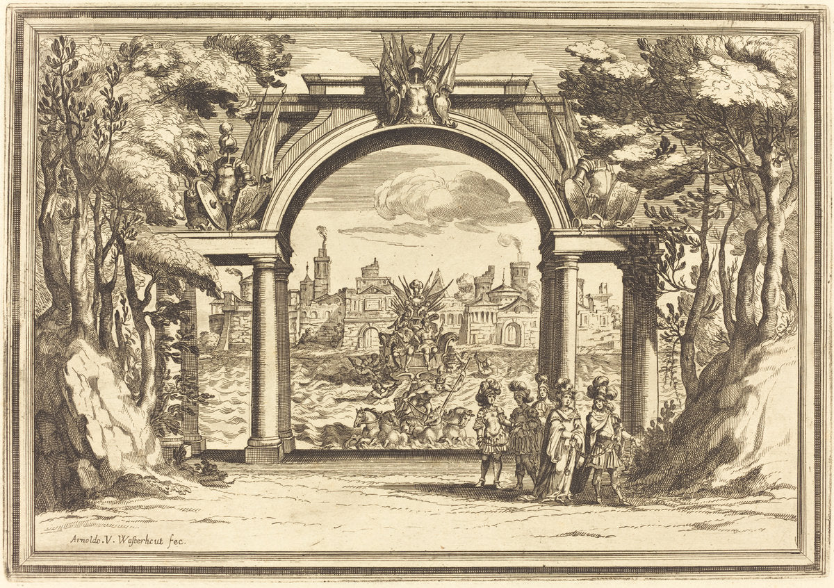 Il Greco in Troia: Plate 1 by Arnold von Westerhout (Flemish, 1651 - 1725), 16X12"(A3)Poster Print