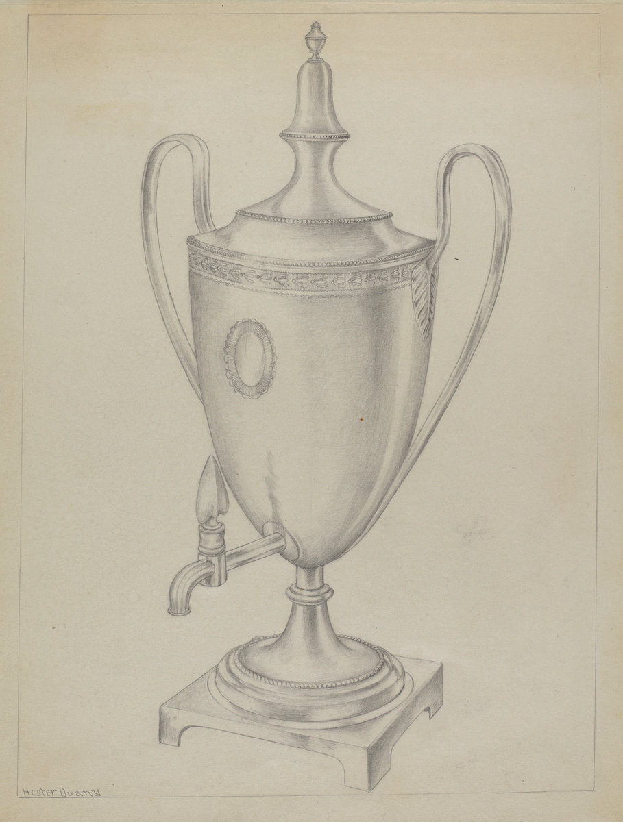 Silver Urn by Hester Duany (American, 1891 - 1964), 16X12"(A3)Poster Print