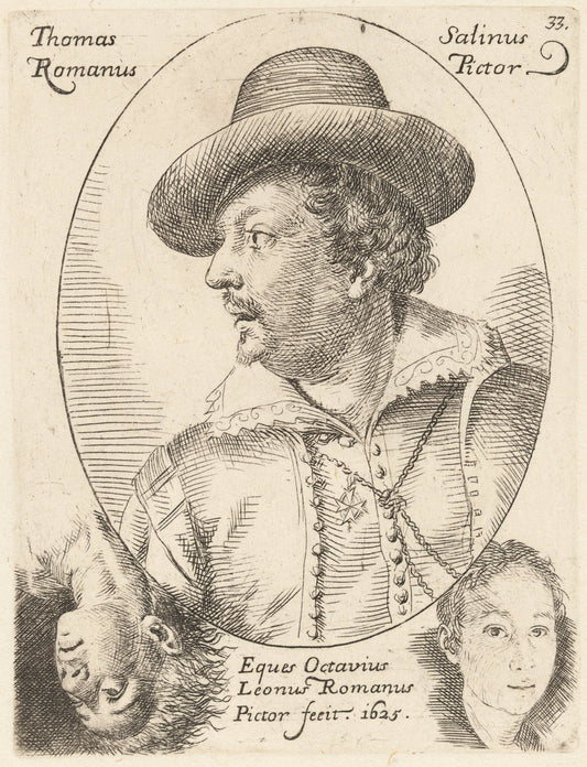 Tommaso Salini by Ottavio Leoni (Roman, c. 1578 - 1630), 16X12"(A3)Poster Print