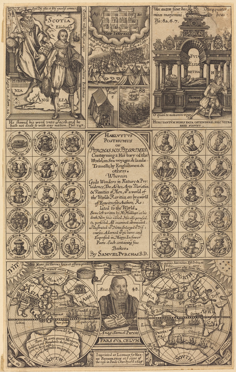 published 1625 by British 17th Century (Frontispiece), 16X12"(A3)Poster Print