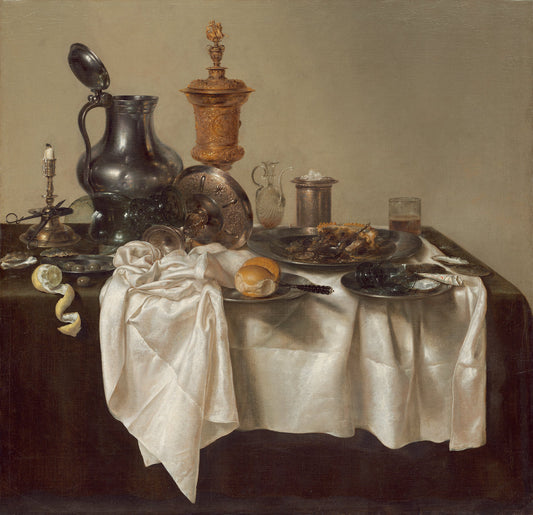 Banquet Piece with Mince Pie by Willem Claesz Heda (Dutch, 1594 - 1680), 16X12"(A3)Poster Print