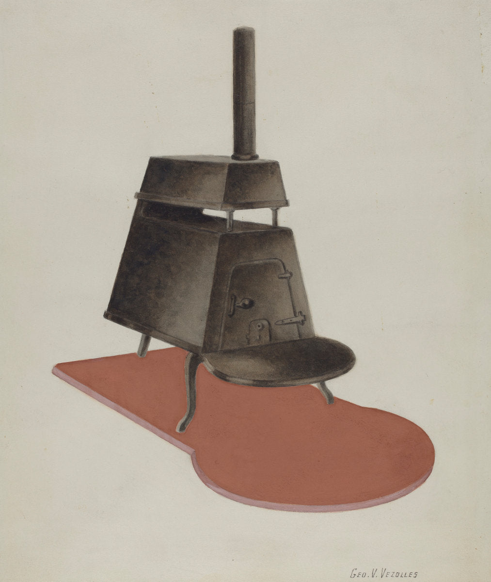 Stove by George V. Vezolles (American, 1885 - 1956), 16X12"(A3)Poster Print