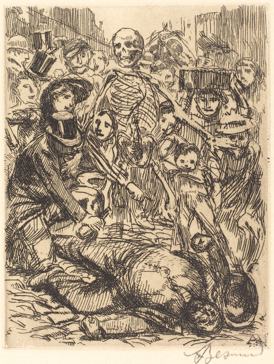 The Accident (L'accident) by Albert Besnard (French, 1849 - 1934), 16X12"(A3)Poster Print