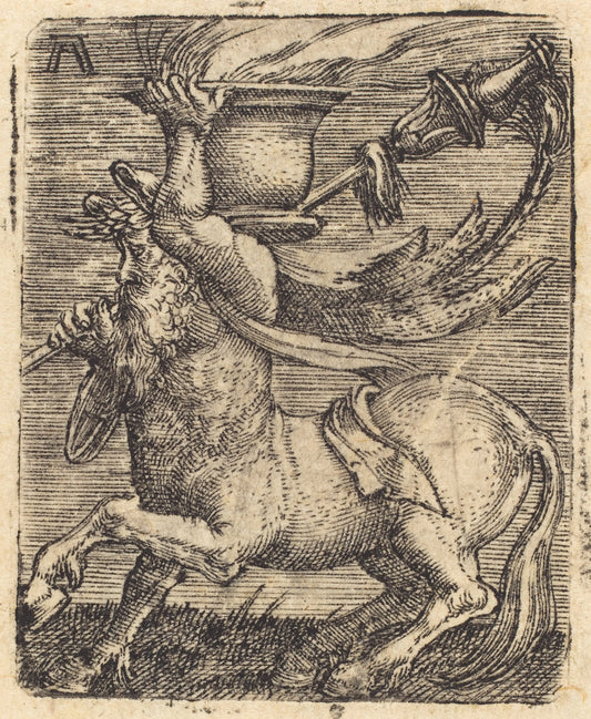 Centaur with a Vase by Albrecht Altdorfer (German, 1480 or before - 1538), 16X12"(A3)Poster Print