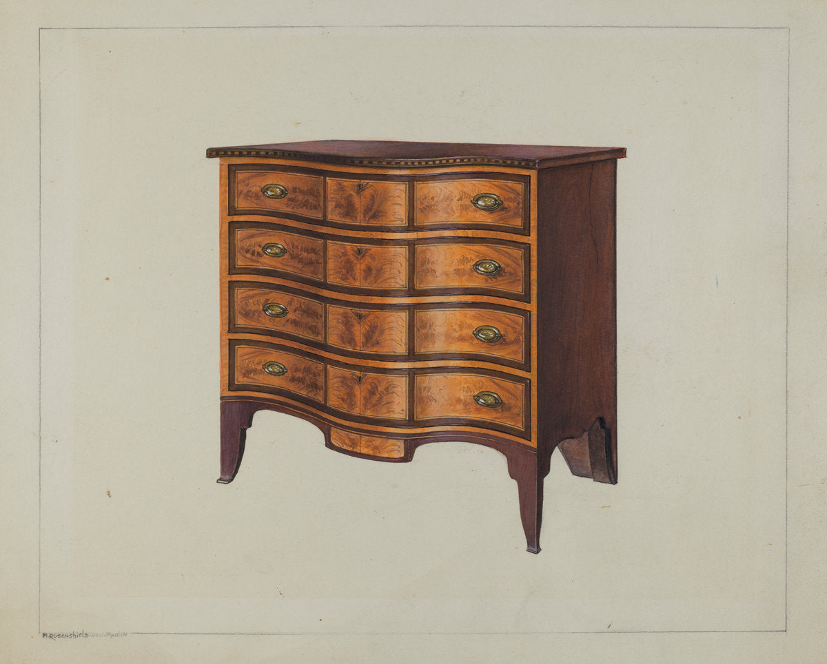 Chest of Drawers by M. Rosenshield-von-Paulin (American, active c. 1935), 16X12"(A3)Poster Print