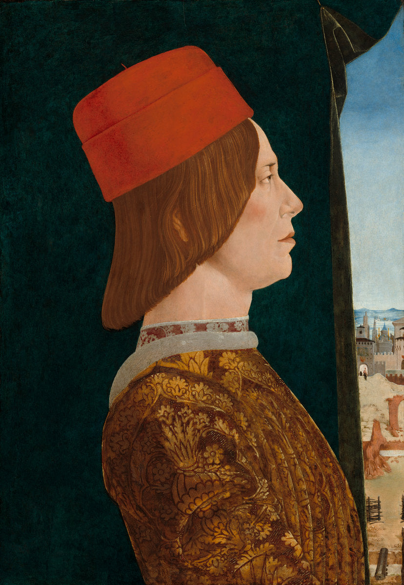 Giovanni II Bentivoglio by Ercole de' Roberti (Ferrarese, c. 1455/1456 - 1496), 16X12"(A3)Poster Print