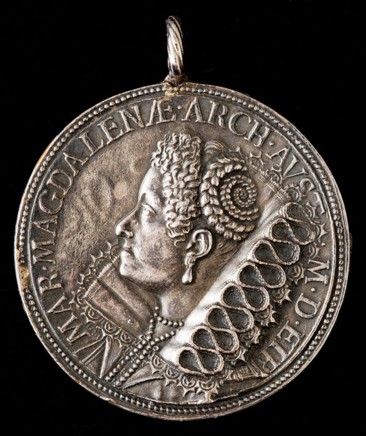 Maria Maddalena of Austria, 1589-1631, Wife of Grand Duke Cosimo II de' Medici 1608 [reverse] by Gaspare Mola (Florentine, 1567/1571 - 1640), 16X12"(A3)Poster Print