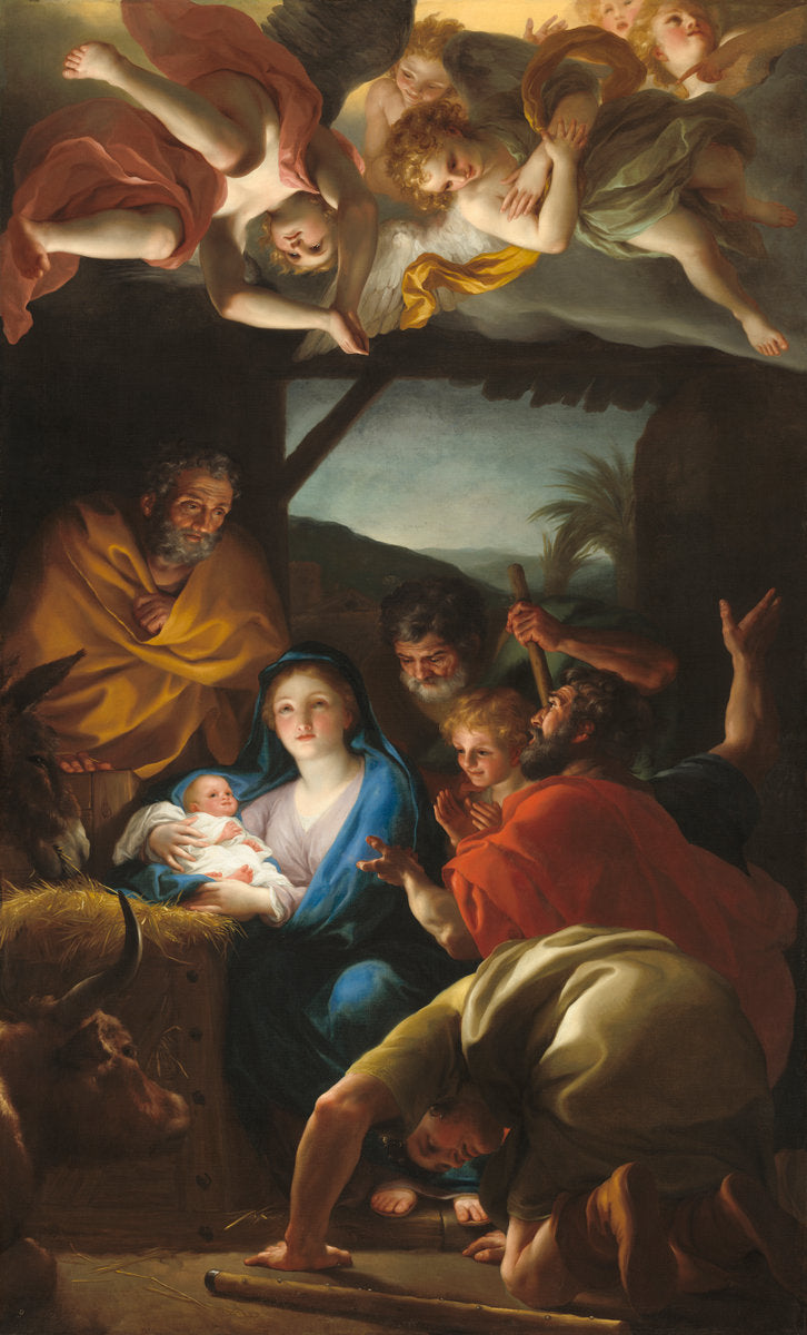 Adoration of the Shepherds by Anton Raphael Mengs (German, 1728 - 1779), 16X12"(A3)Poster Print