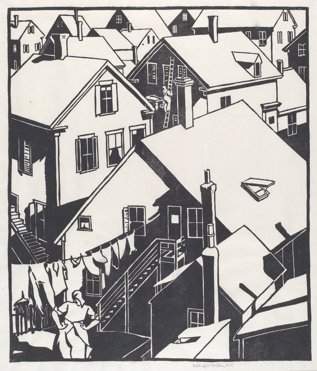 Housetops by Mildred McMillen (American, 1884 - 1940), 16X12"(A3)Poster Print