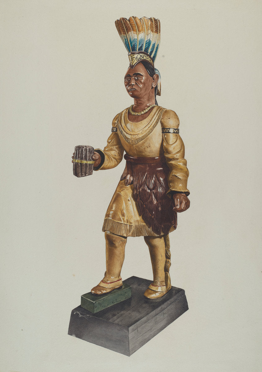 Cigar Store Indian by Henry Murphy (American, active c. 1935), 16X12"(A3)Poster Print