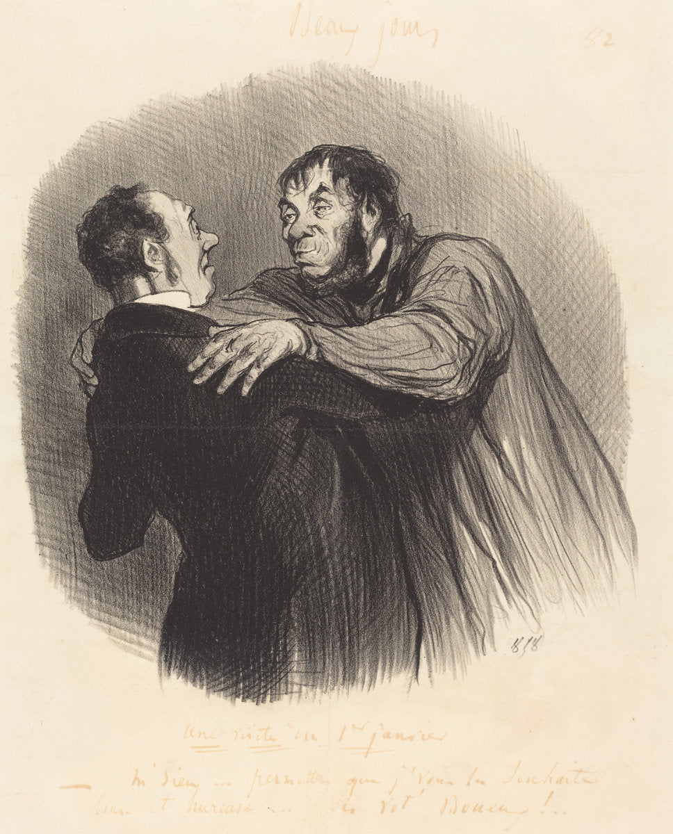 Une Visite du 1er Janvier by Honoré Daumier (French, 1808 - 1879), 16X12"(A3)Poster Print