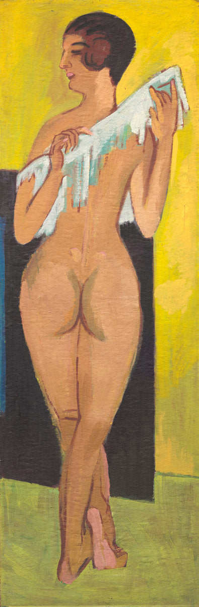 Nude Figure [reverse] by Ernst Ludwig Kirchner (German, 1880 - 1938), 16X12"(A3)Poster Print