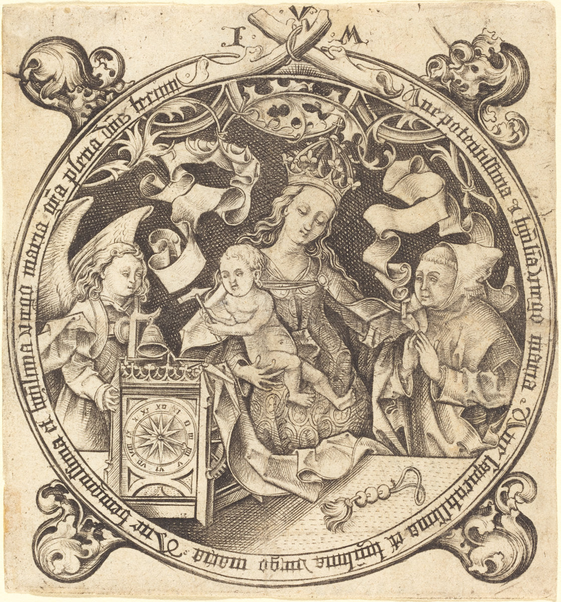 The Madonna with the Clock by Israhel van Meckenem (German, c. 1445 - 1503), 16X12"(A3)Poster Print