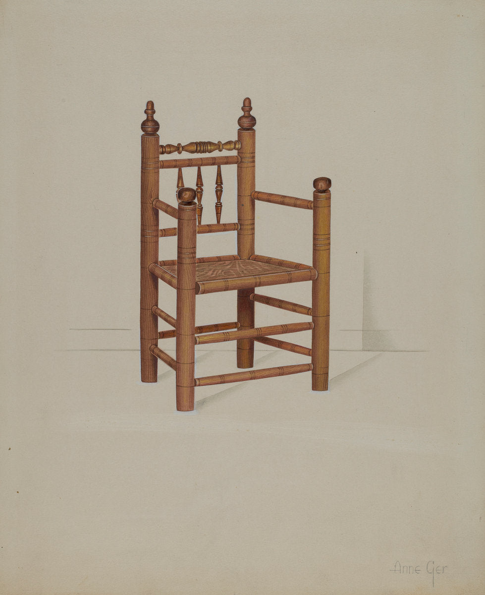 Carver Armchair by Anne Ger (American, active c. 1935), 16X12"(A3)Poster Print
