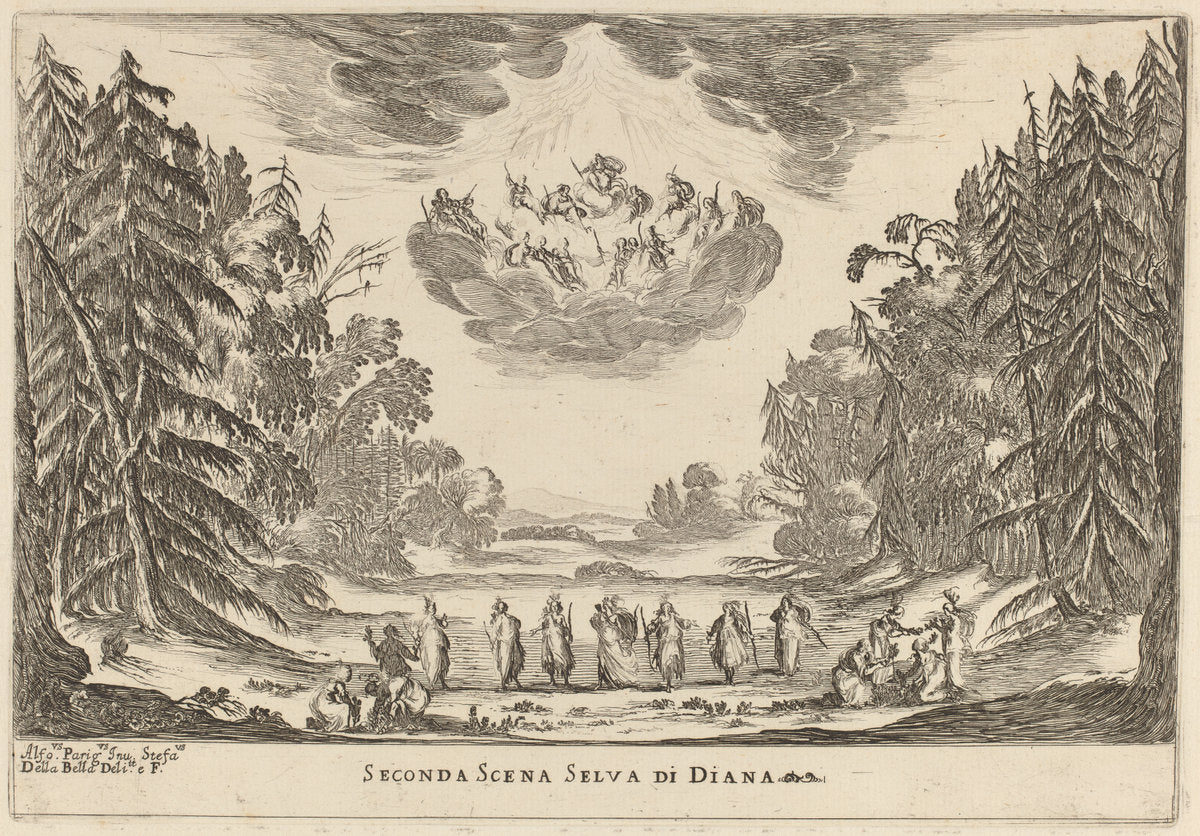 Seconda Scena Selva di Diana by Stefano Della Bella (Italian, 1610 - 1664), 16X12"(A3)Poster Print