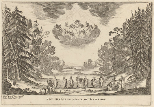 Seconda Scena Selva di Diana by Stefano Della Bella (Italian, 1610 - 1664), 16X12"(A3)Poster Print