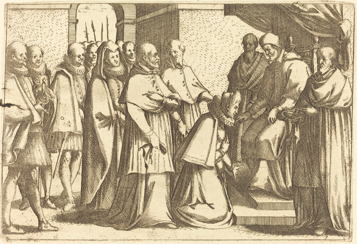 Papal Audience by Jacques Callot (French, 1592 - 1635), 16X12"(A3)Poster Print